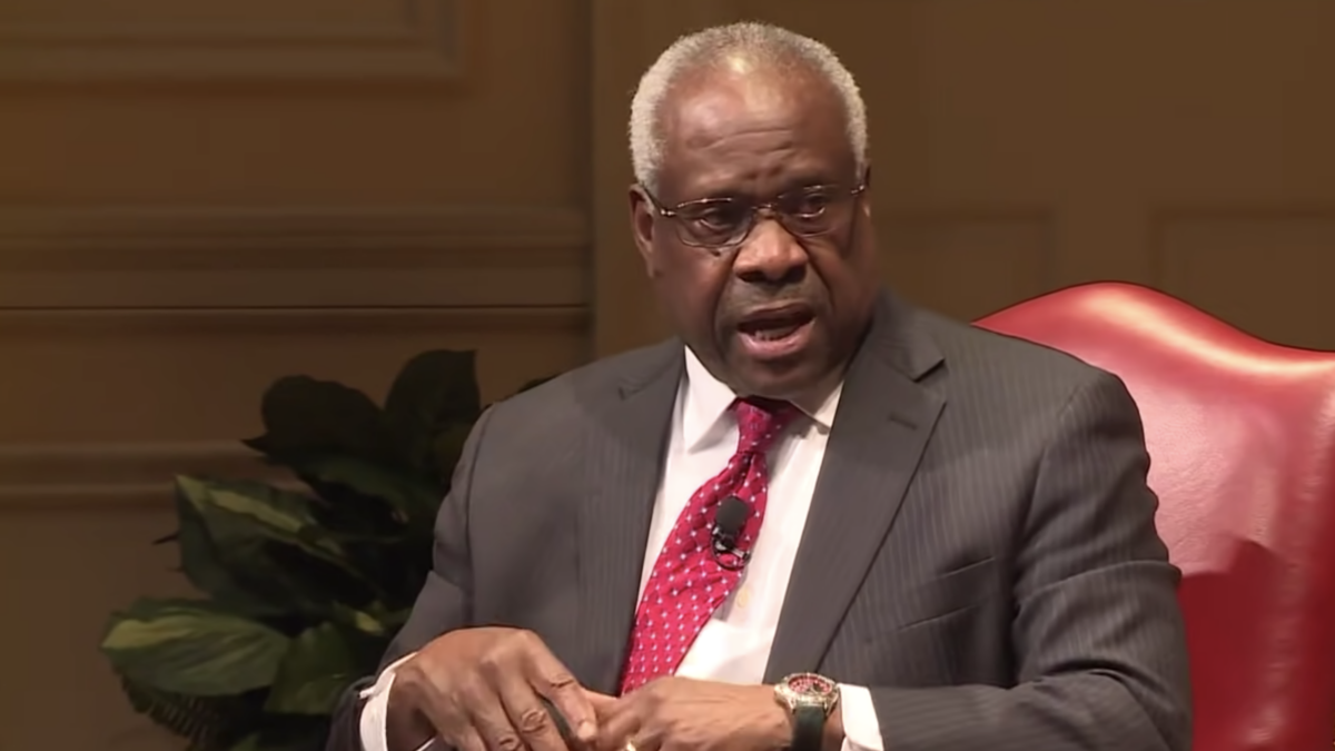Clarence Thomas sitting in interview