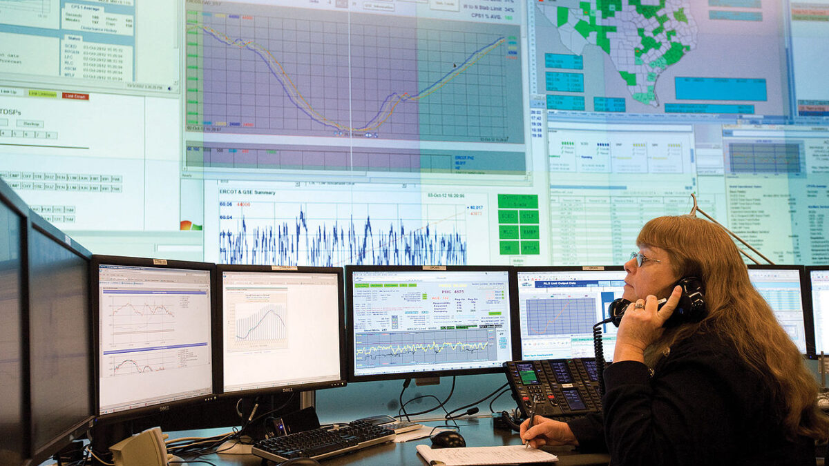 ERCOT operator monitoring energy data
