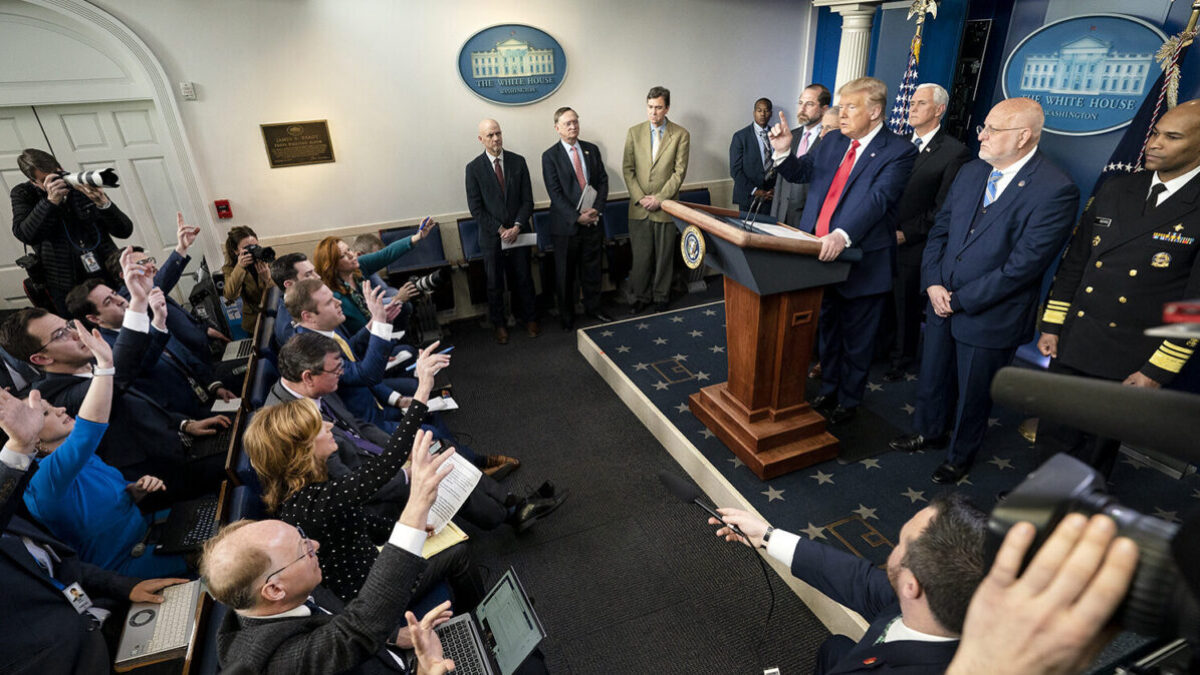 White House press briefing with Donald Trump