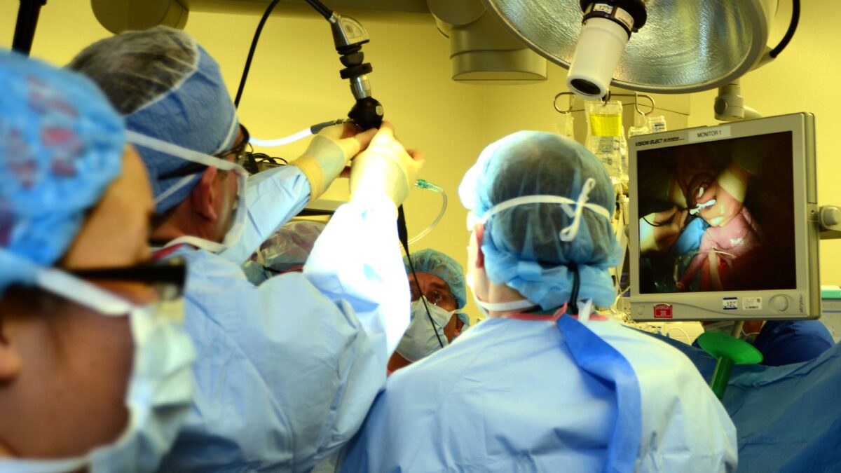 doctors operating on baby in utero
