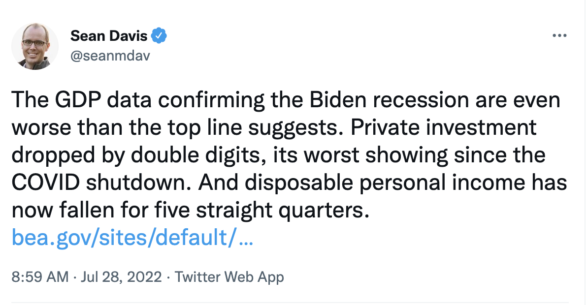 It’s Official: The Joe Biden Recession Has Begun