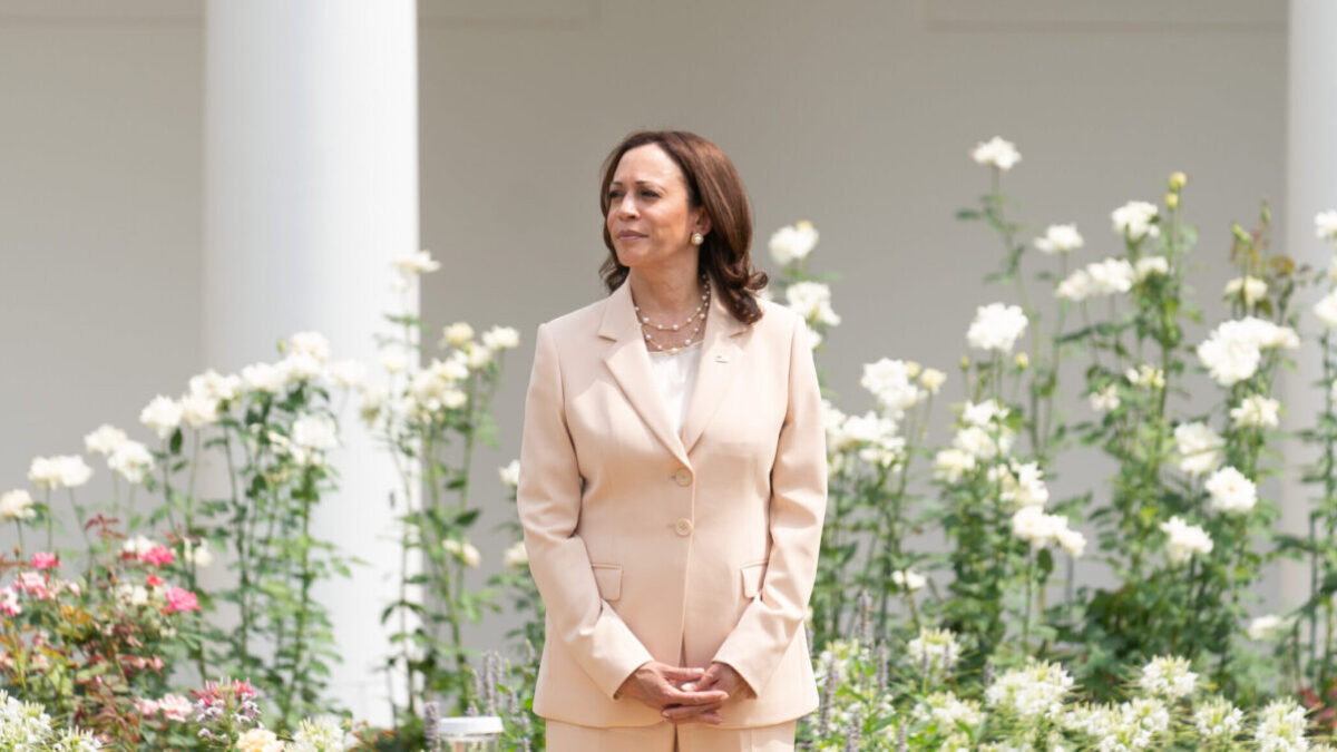 Kamala Harris not laughing (for once)
