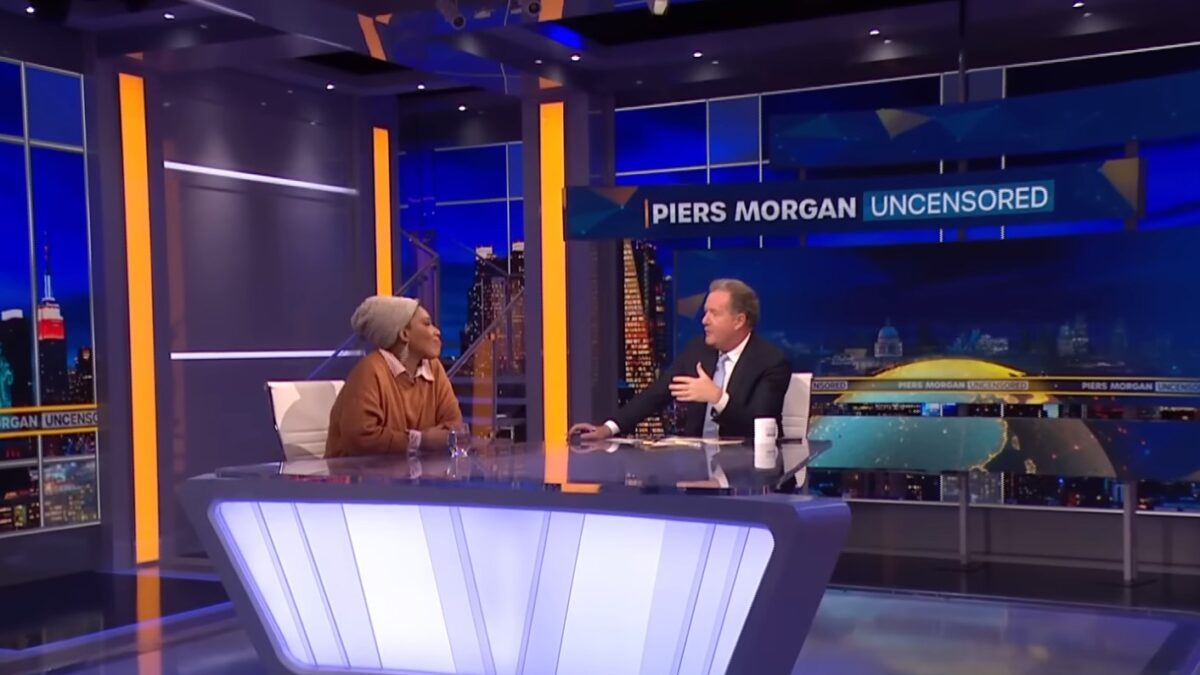 Macy Gray and Piers Morgan on the set of Uncensored