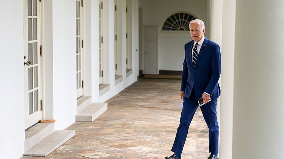 Joe Biden walking at the White House