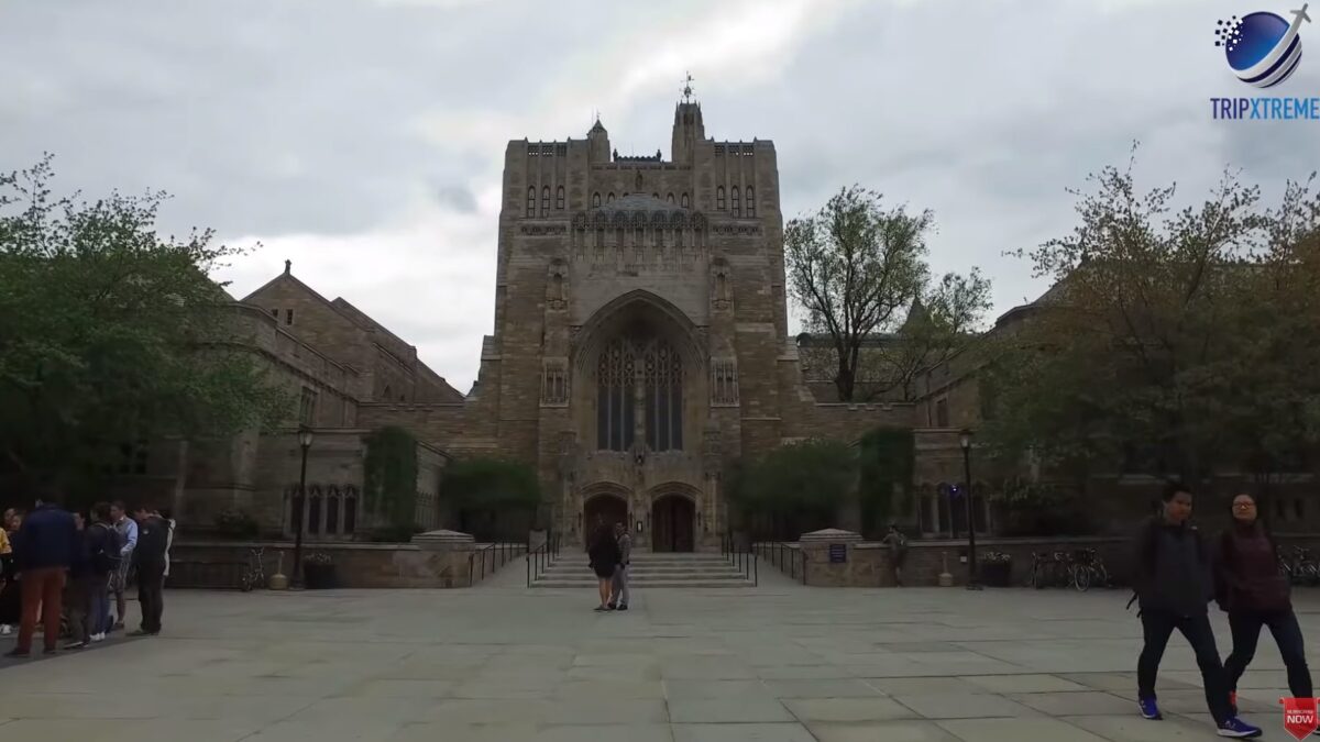 Students exploring Yale University's campus