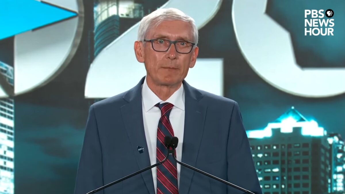 Wisconsin Governor Tony Evers speaking at the 2020 Democratic National Convention