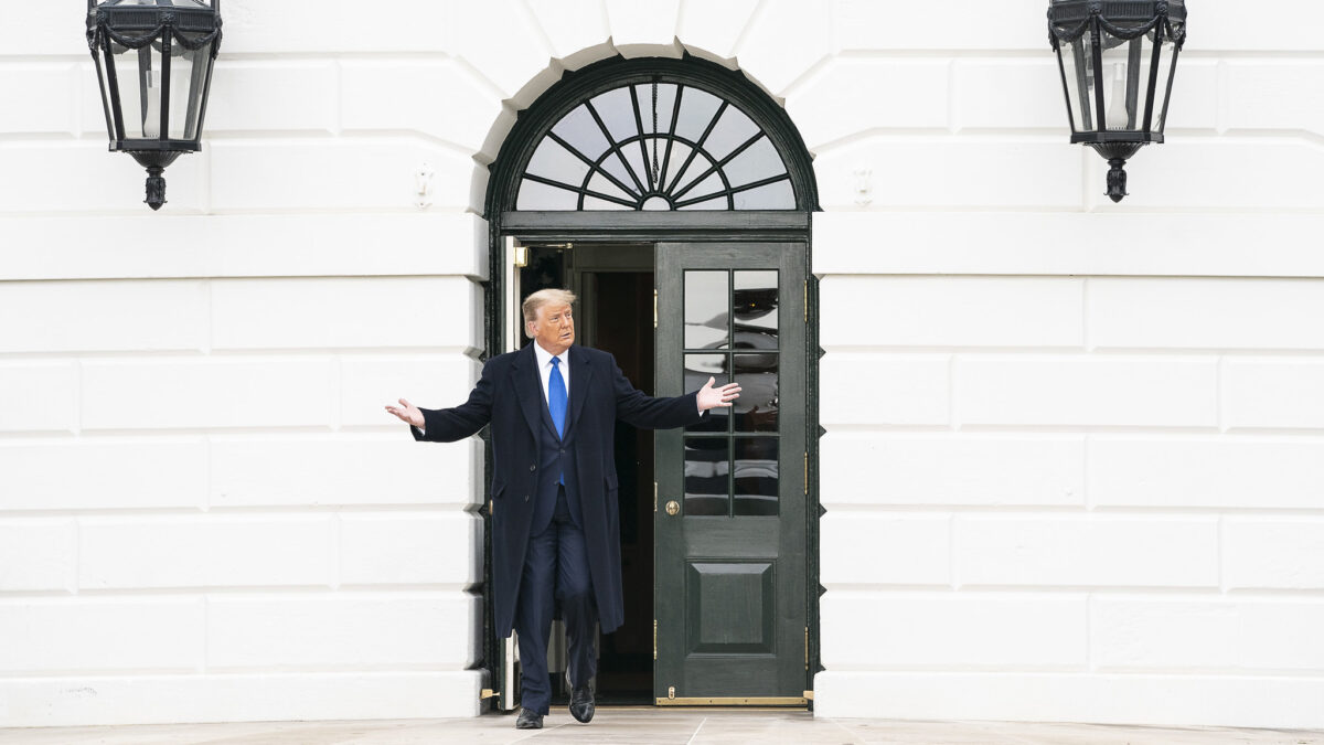 Donald Trump exits White House