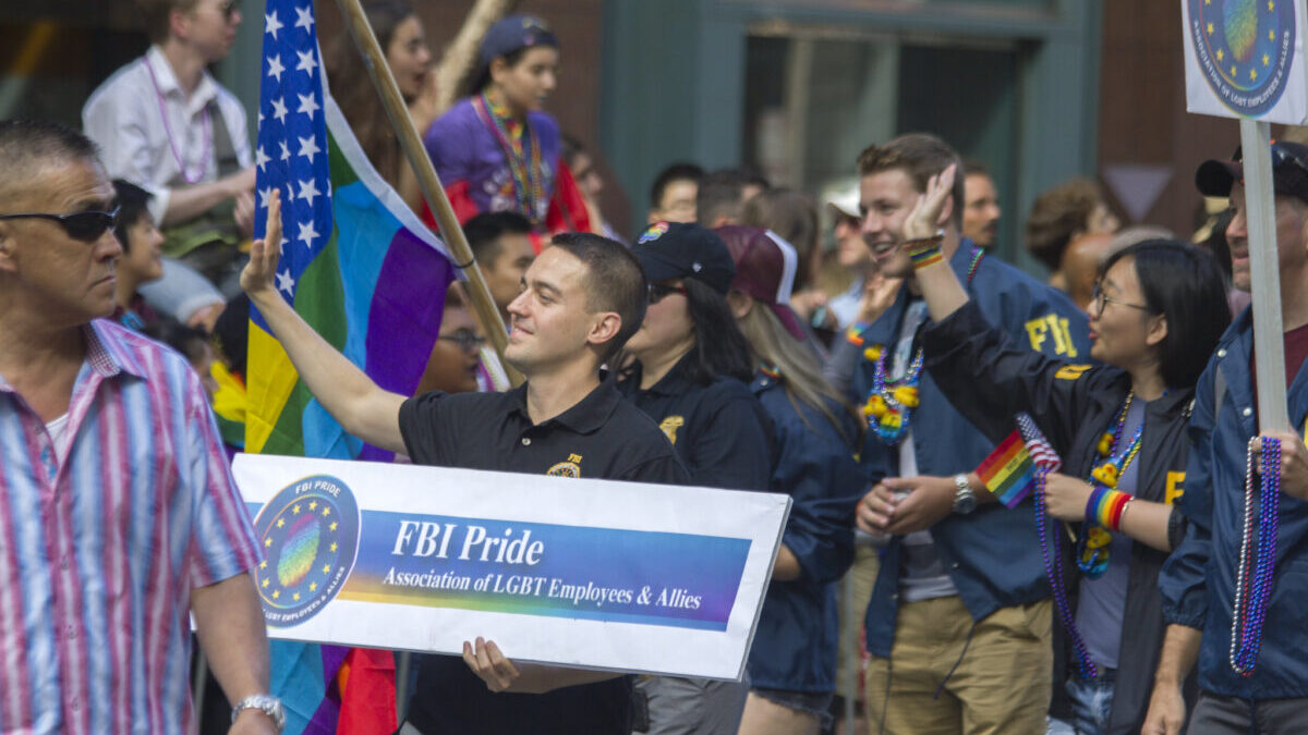 FBI employees march in a gay parade in June 2016. Quinn Dumbrowski Flickr.