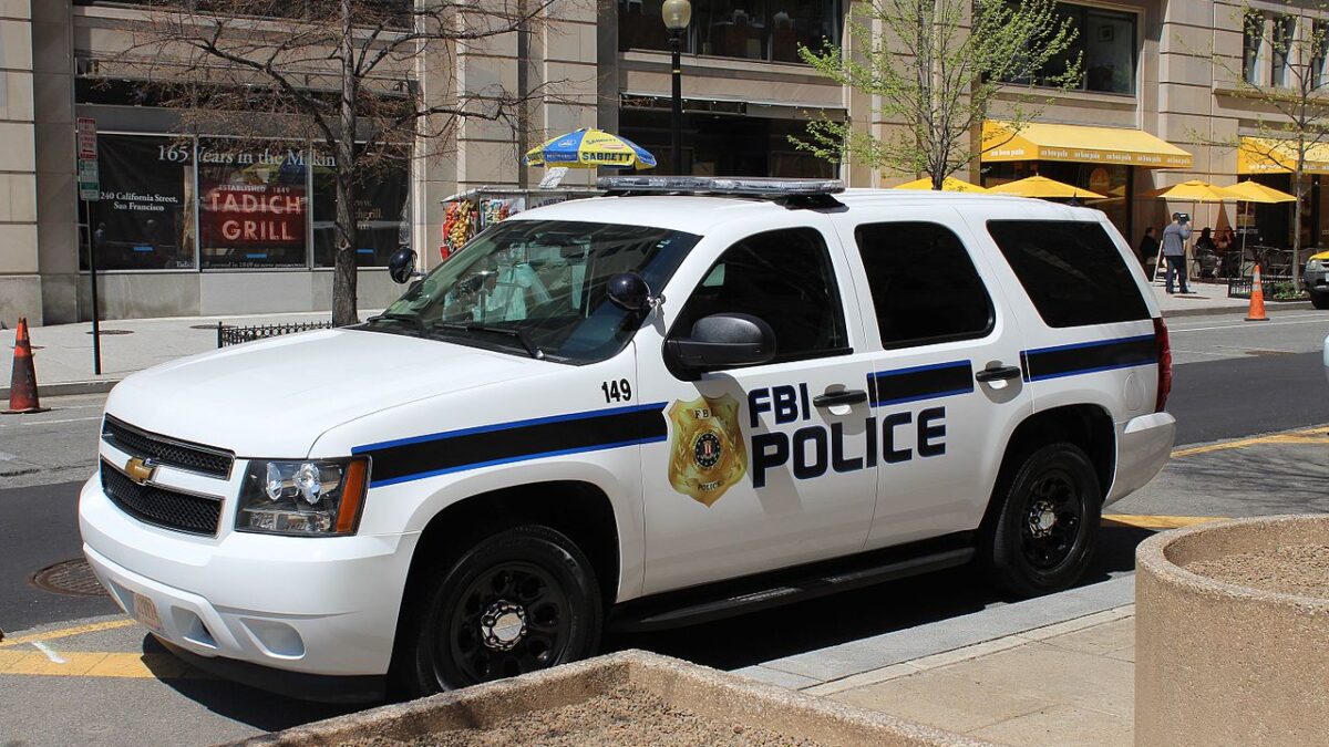 FBI police car sitting on street