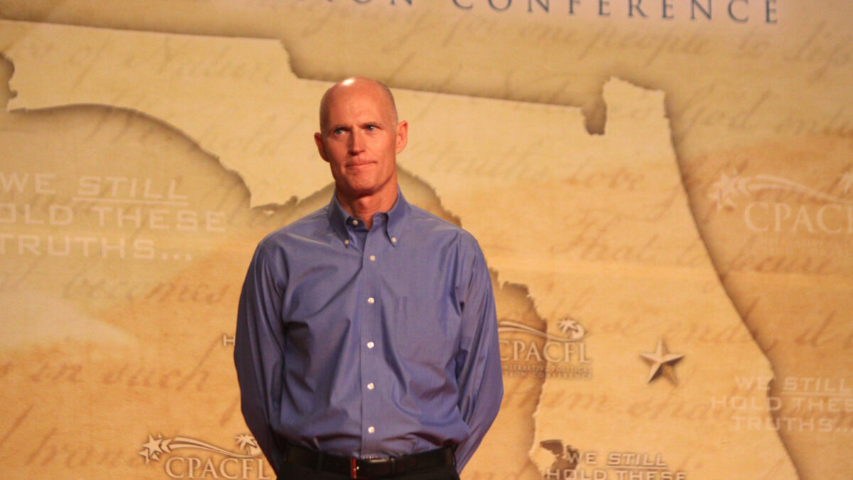 Rick Scott speaking at CPAC in Orlando, Florida