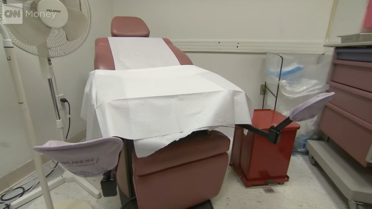empty exam room in abortion clinic