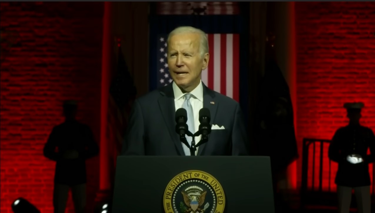 Biden warns of democracy’s jeopardy as his party obstructs its progress.