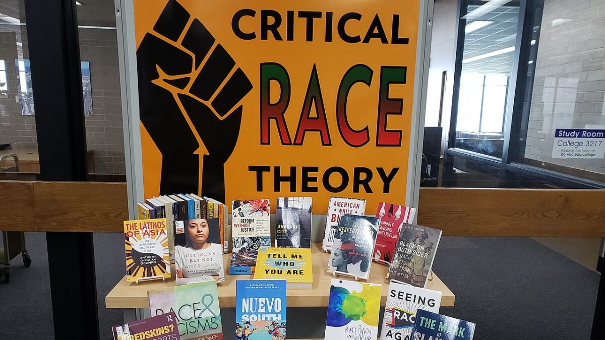 books on race on display in library