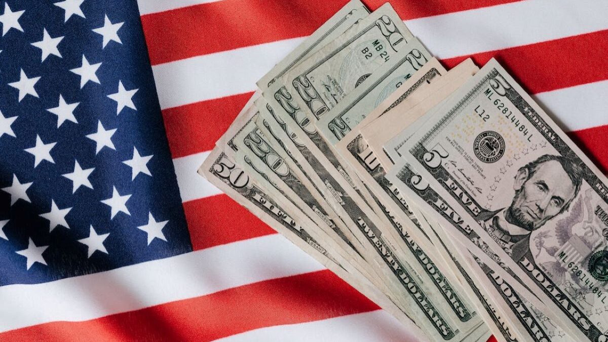 money on the American flag