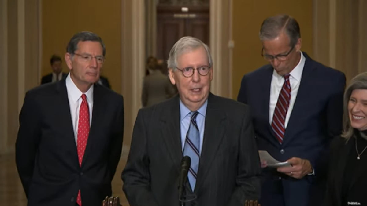 McConnell and Senate Republicans at a press conference