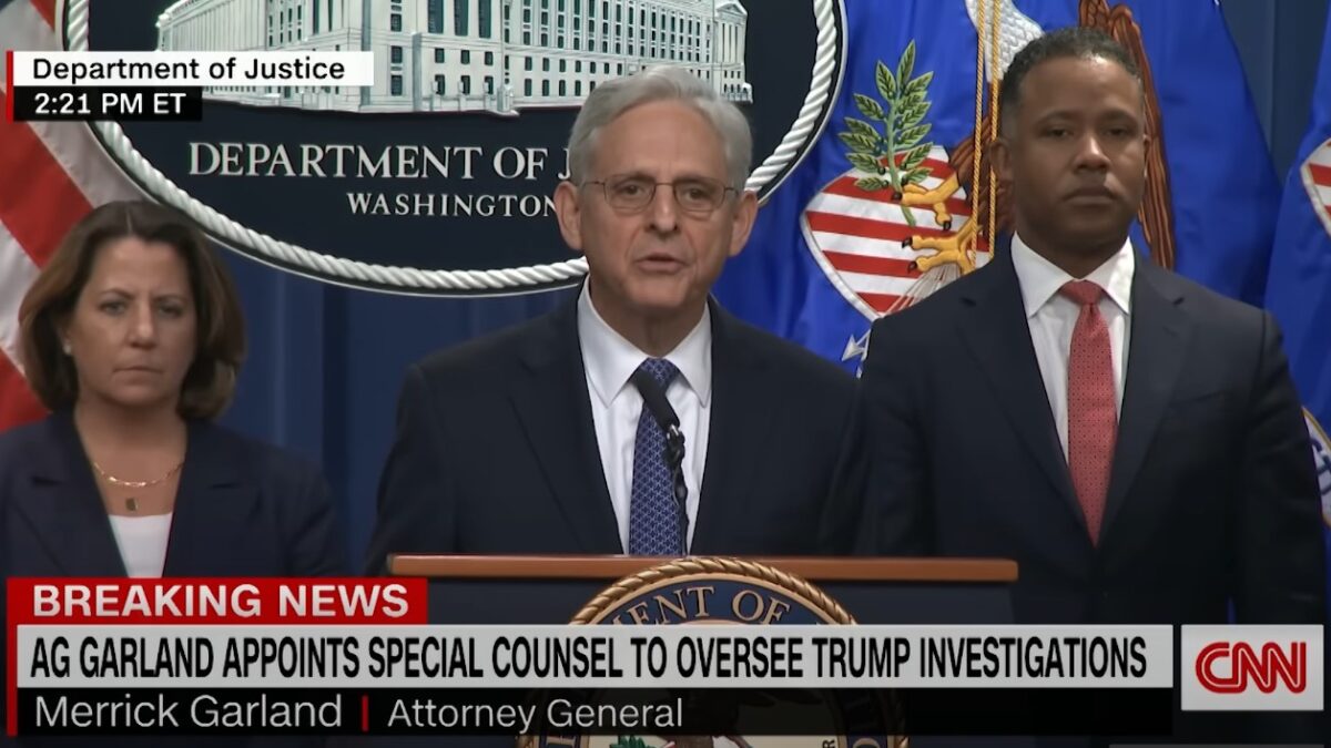 AG Merrick Garland appointing a special counsel to investigate Trump