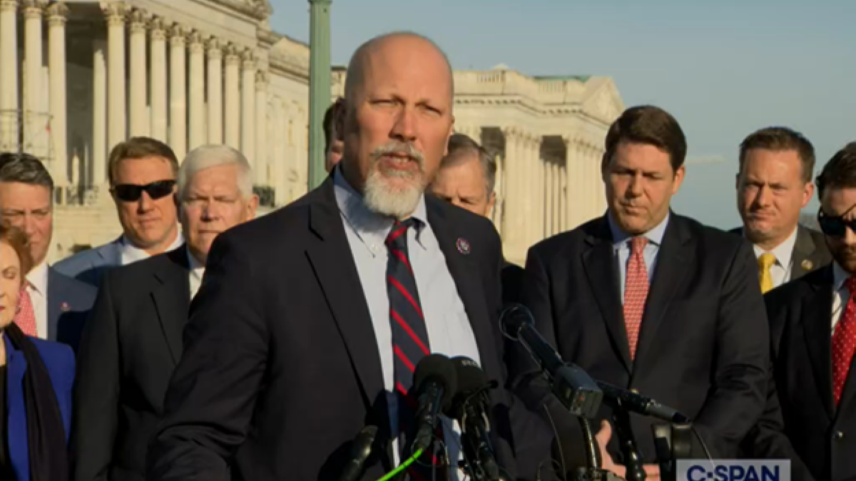 Texas Rep. Chip Roy at a press conference on border security
