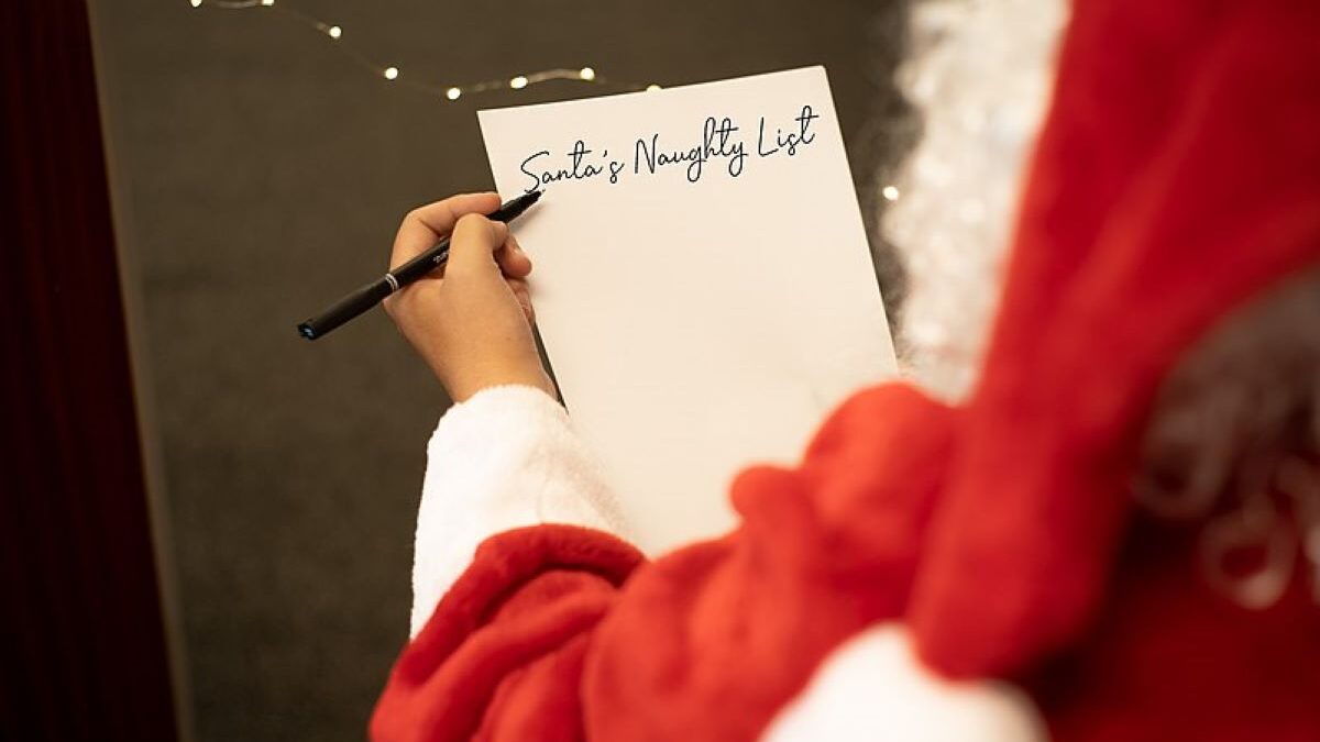 Santa writing his naughty list