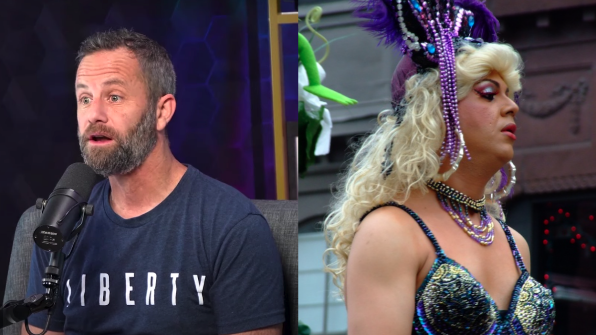 Kirk Cameron side by side with drag queen
