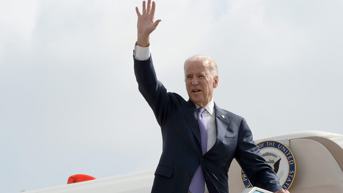 Vice President Joe Biden boarding his plane