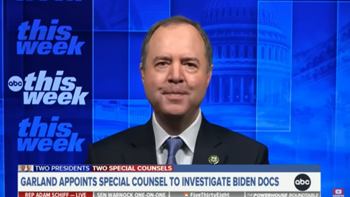 Congressman Adam Schiff discussing the Biden docs scandal on ABC News
