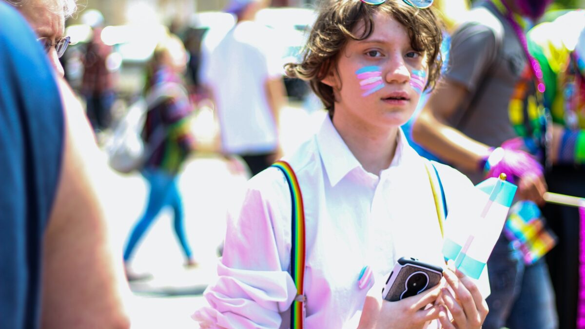 Young boy celebrating transgenderism