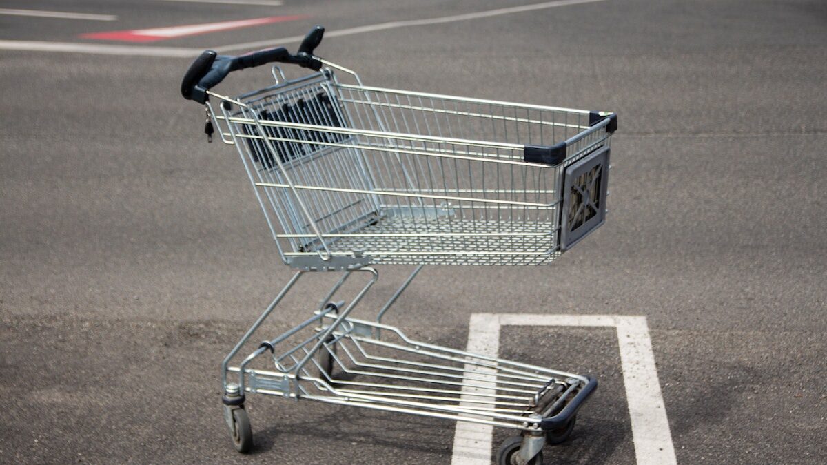 shopping cart in a parking lot