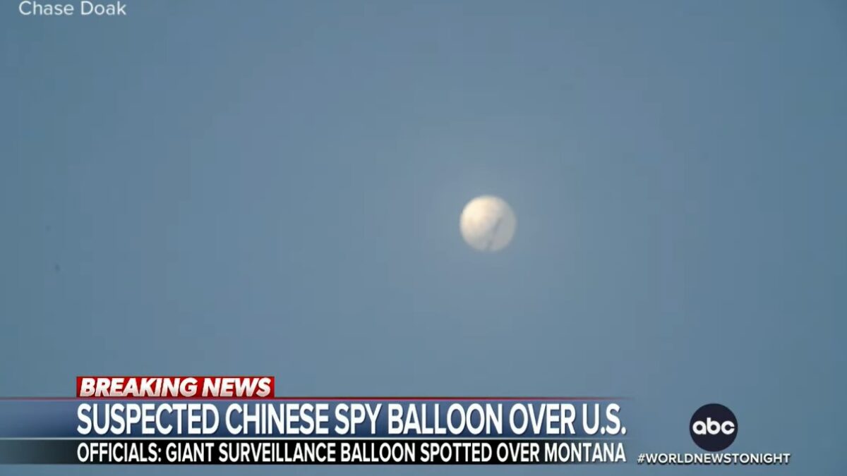 Chinese spy balloon in the sky over Montana
