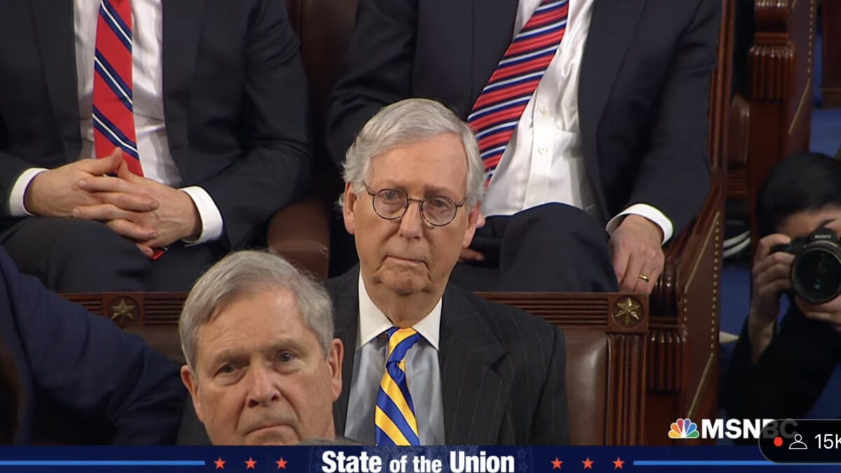 Mitch McConnell attending the 2023 State of the Union address