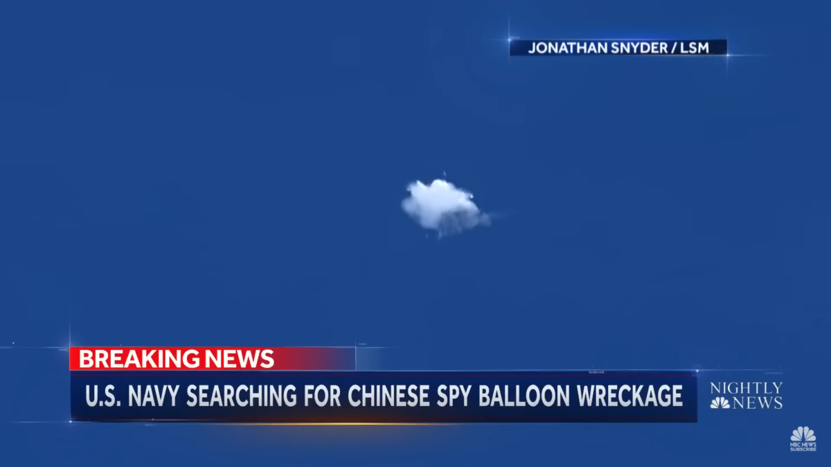 Chinese spy balloon exploding