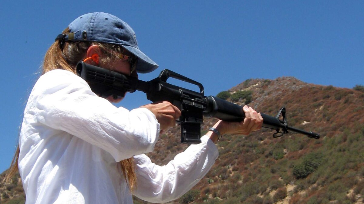 Woman shoots an AR-15