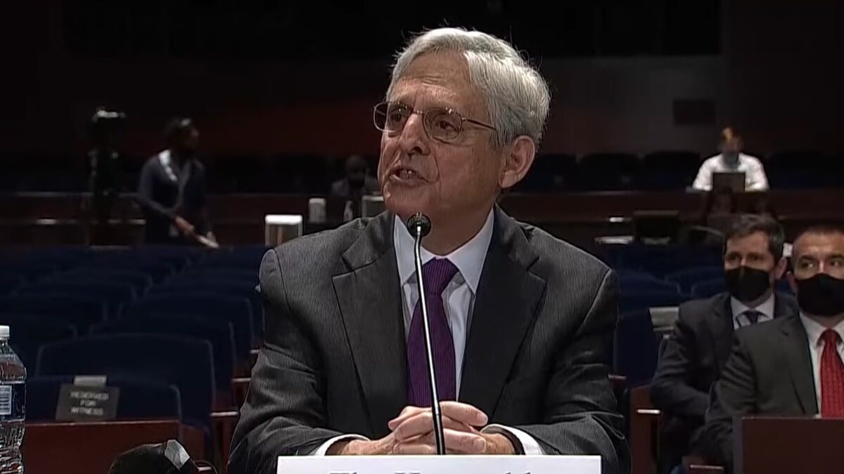 Merrick Garland giving remarks before the House Judiciary Committee
