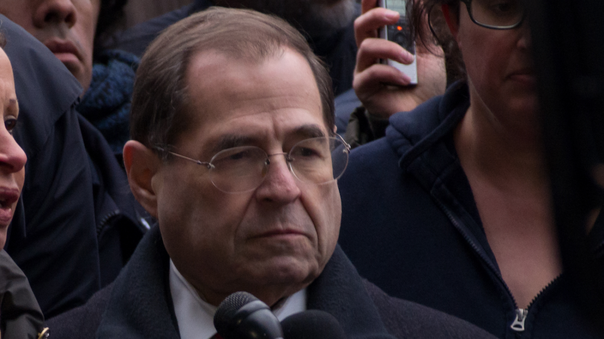 close-up of Jerry Nadler surrounded by other people