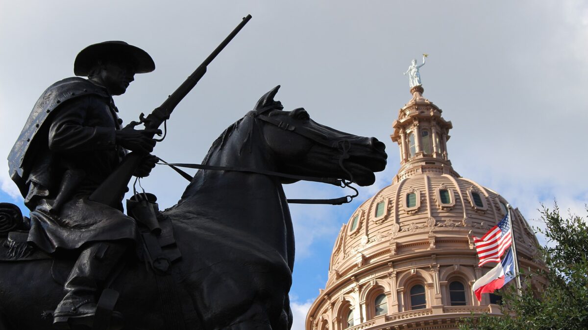 Texas ranger monument outside Texas capitol