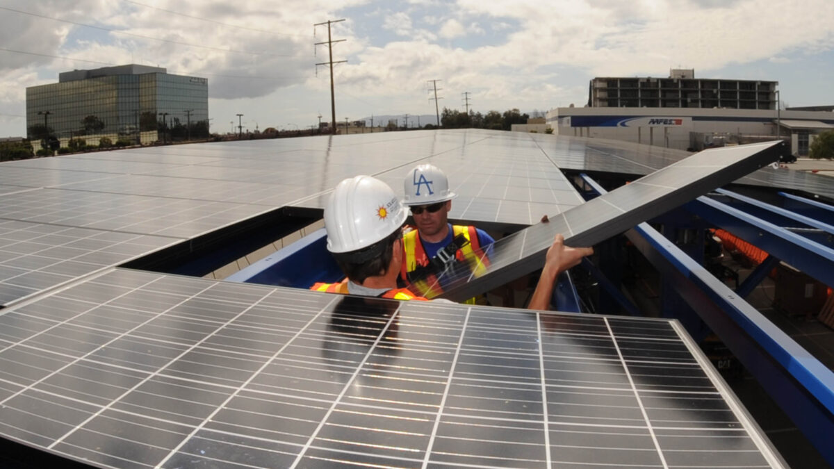 solar panels generate energy in California