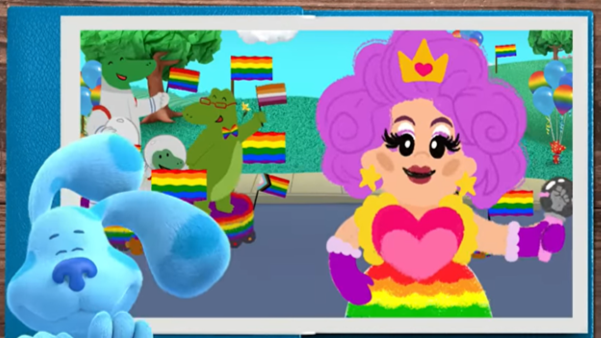 A drag queen on Blue's Clues & You!