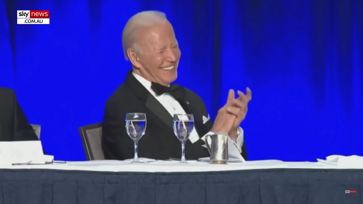 Biden clapping and laughing