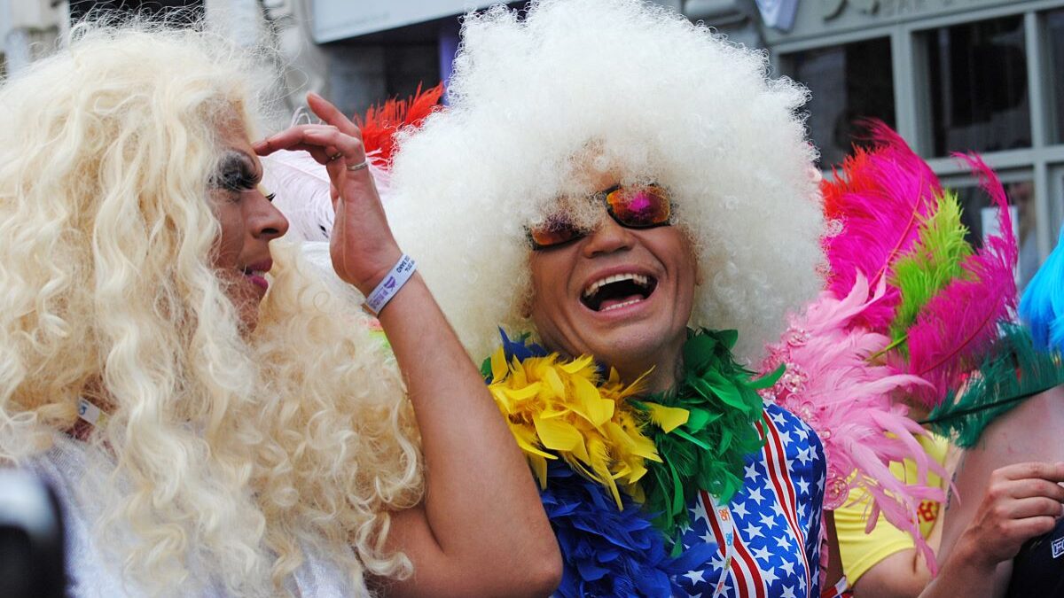 Drag queens at a pride parade