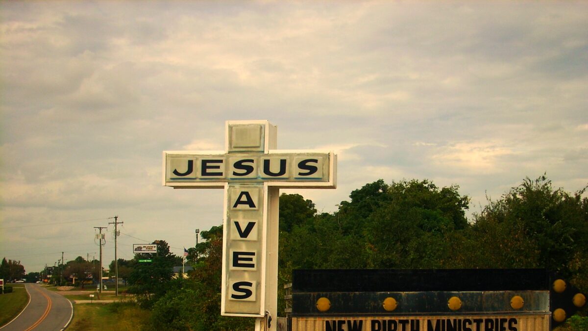 Jesus saves sign
