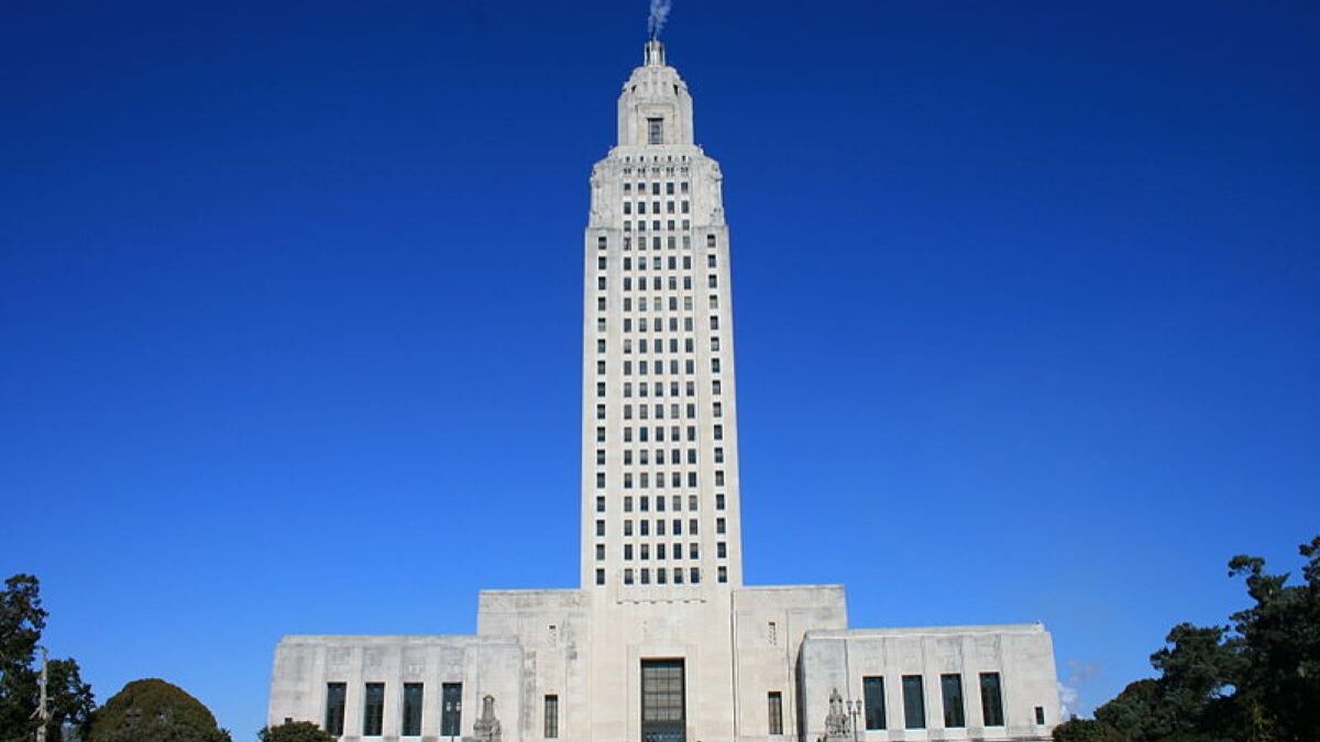 Louisiana State Capitol on a sunny day