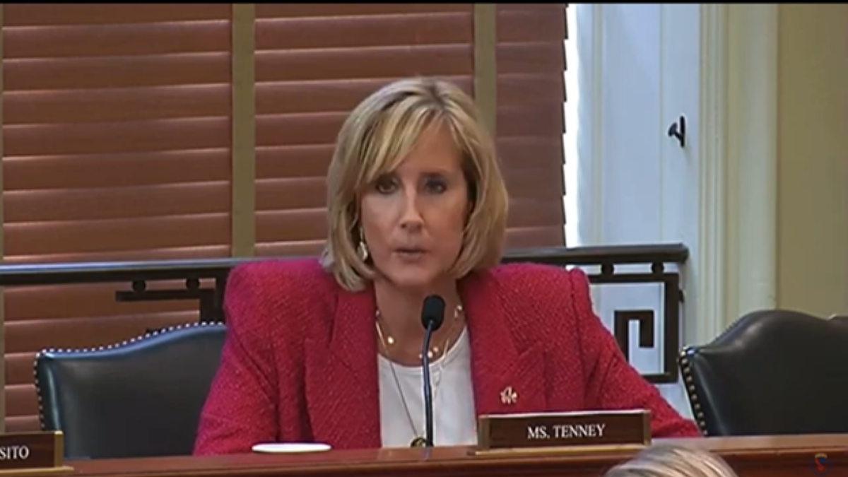 New York Rep. Claudia Tenney speaking during a committee hearing hearing