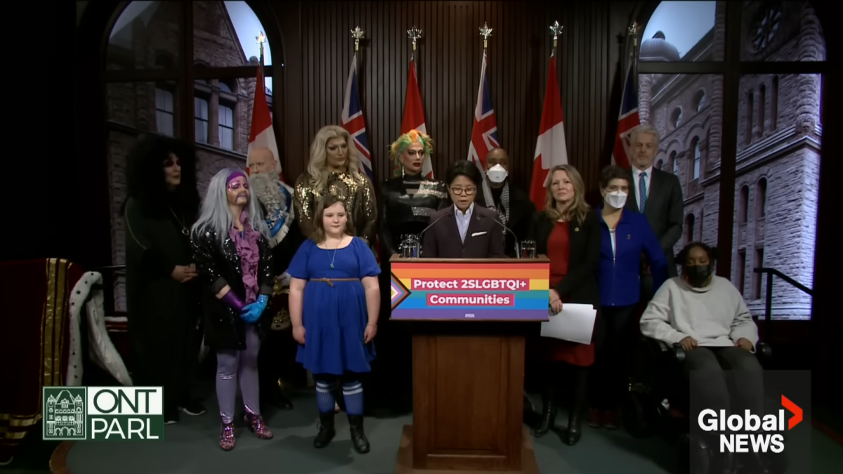 Ontario NDP MPP Kristyn Wong-Tam making an announcement
