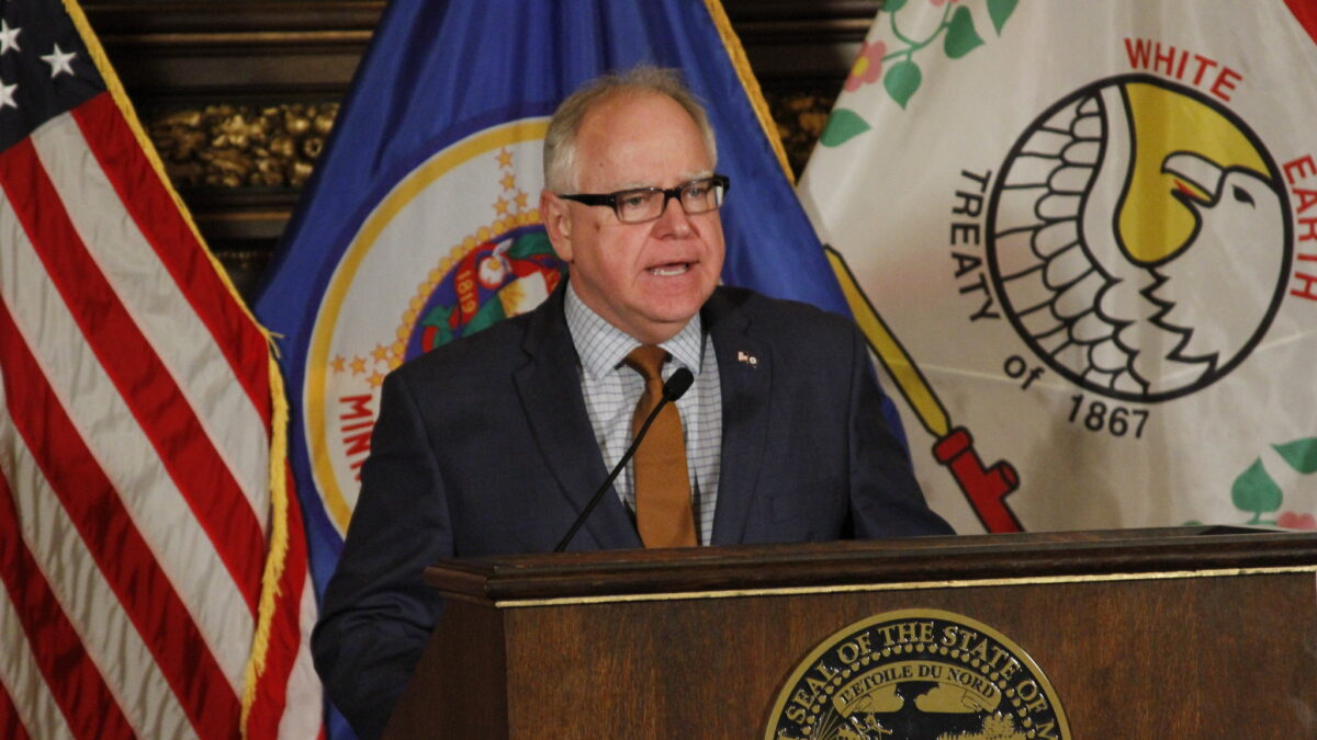 Minnesota Governor Tim Walz at a press conference