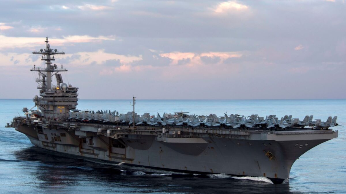 USS George H.W. Bush patrolling the Mediterranean Sea