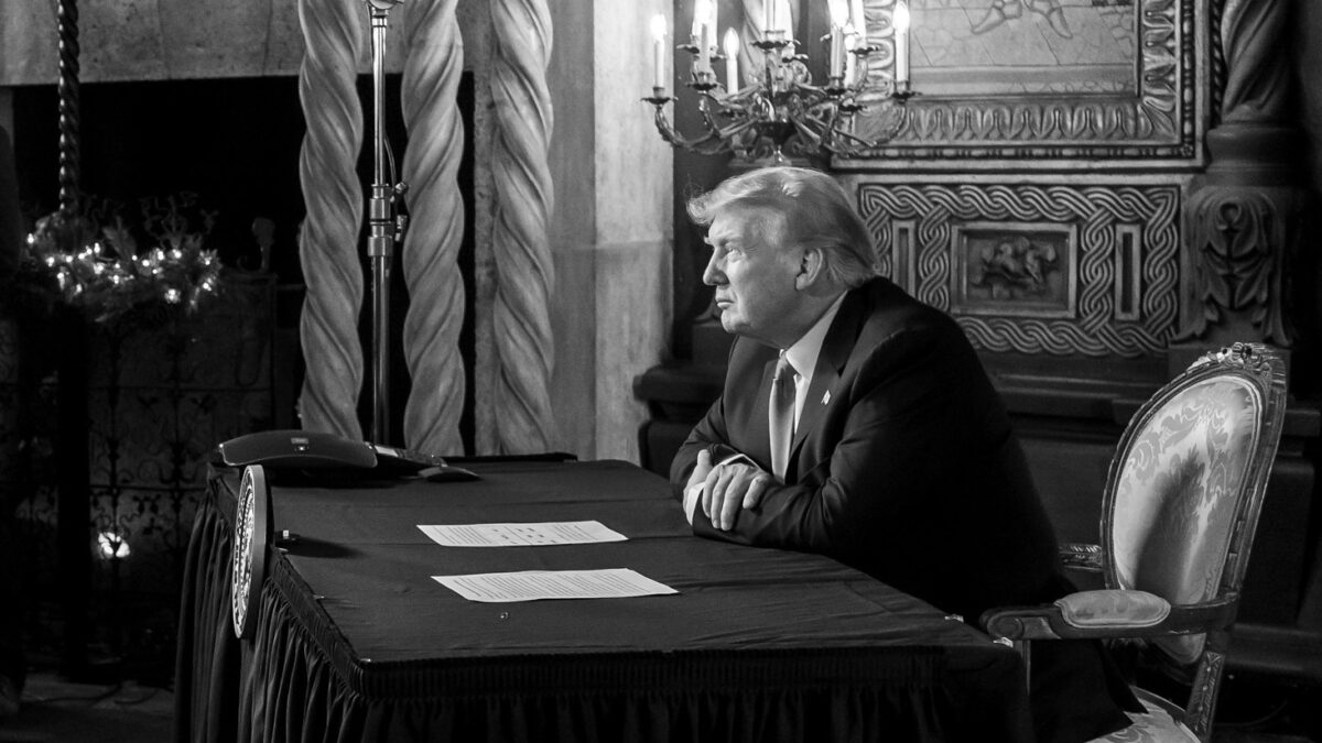 Donald Trump sits at Mar-a-Lago