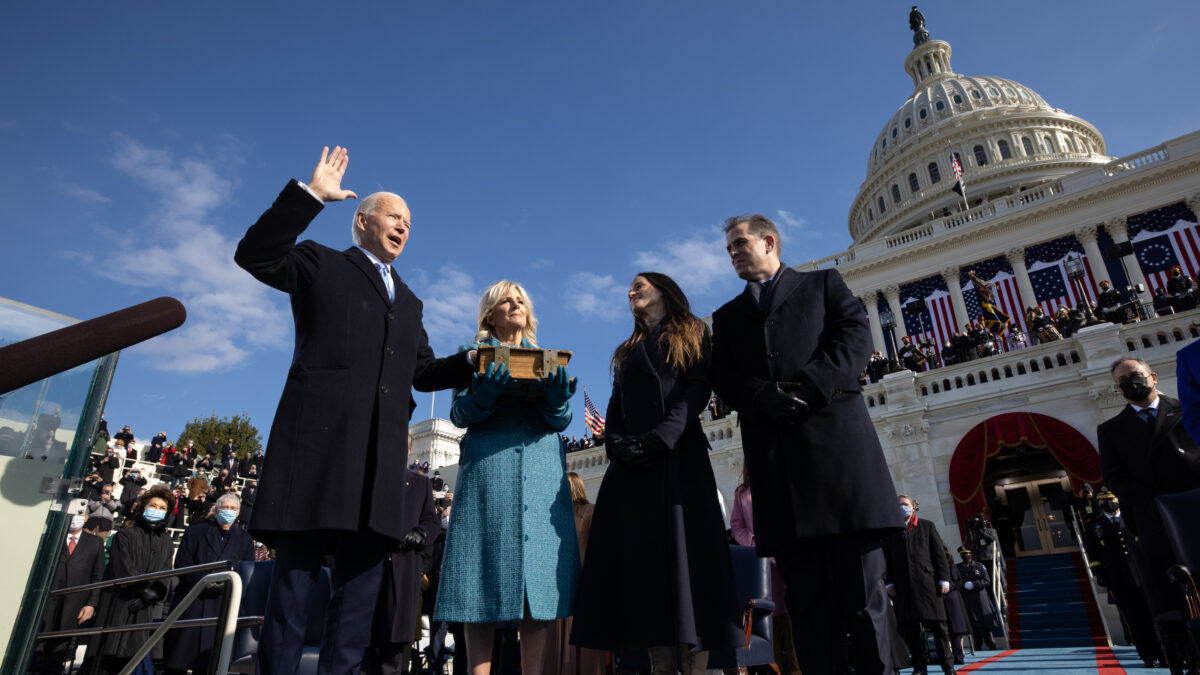 Joe Biden, Jill Biden, Hunter Biden at inauguration in 2021