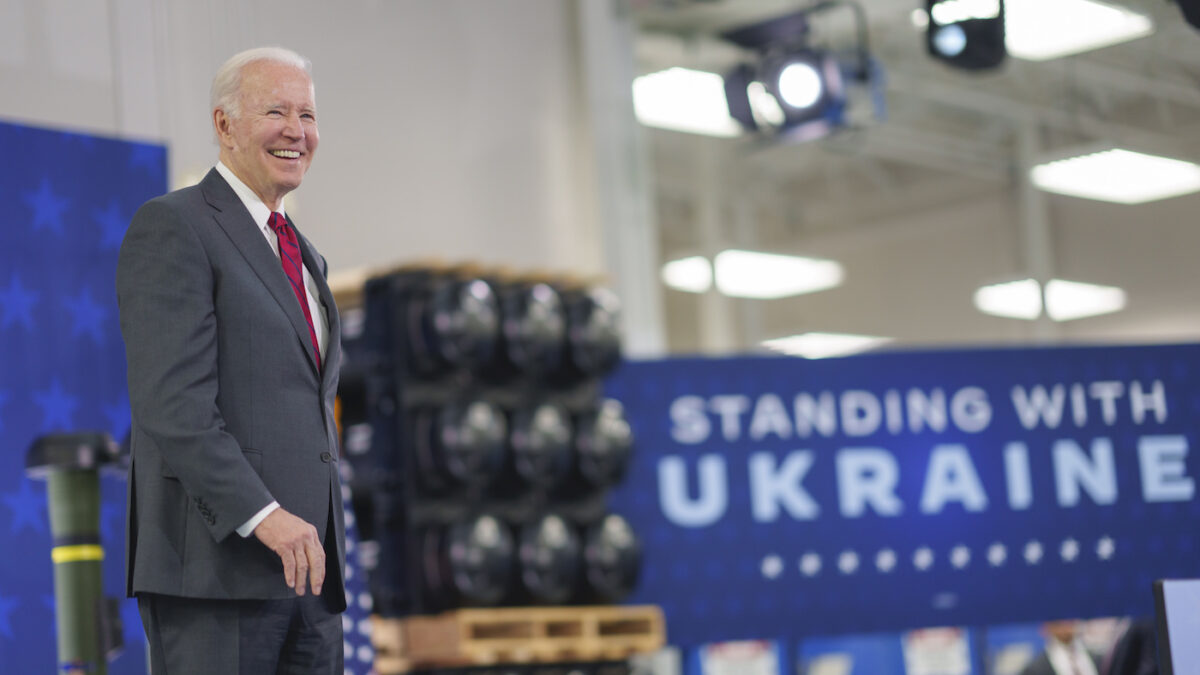 Joe Biden standing with Ukraine