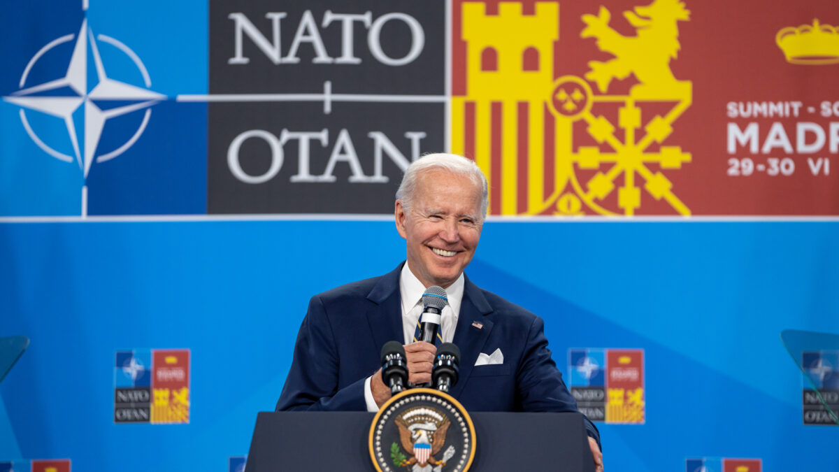 President Joe Biden holds a press conference Thursday, June 30, 2022, at the NATO Summit
