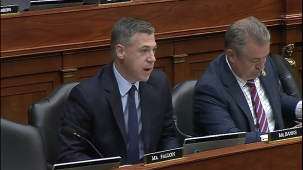 Rep. Jim Banks giving remarks at House committee hearing