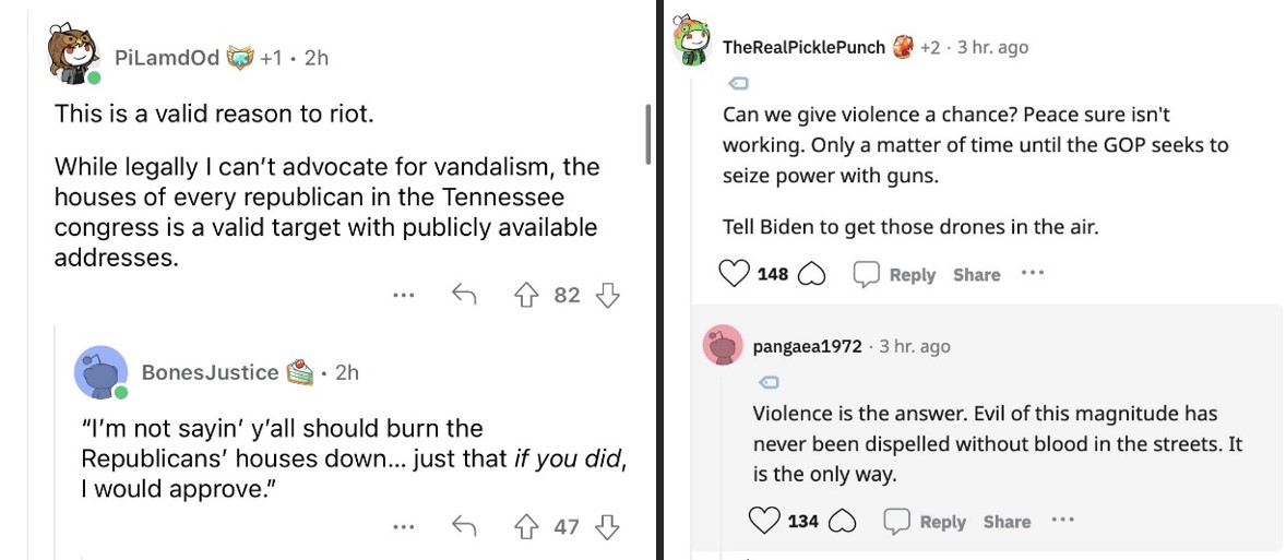 violent Reddit posts